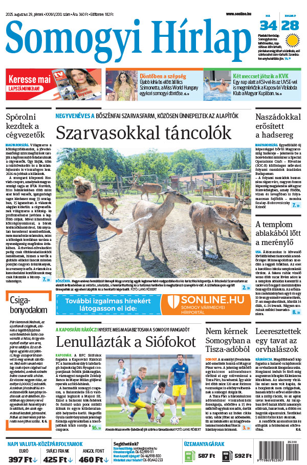 Lapszám: 2025.08.29. + MELLÉKLET
