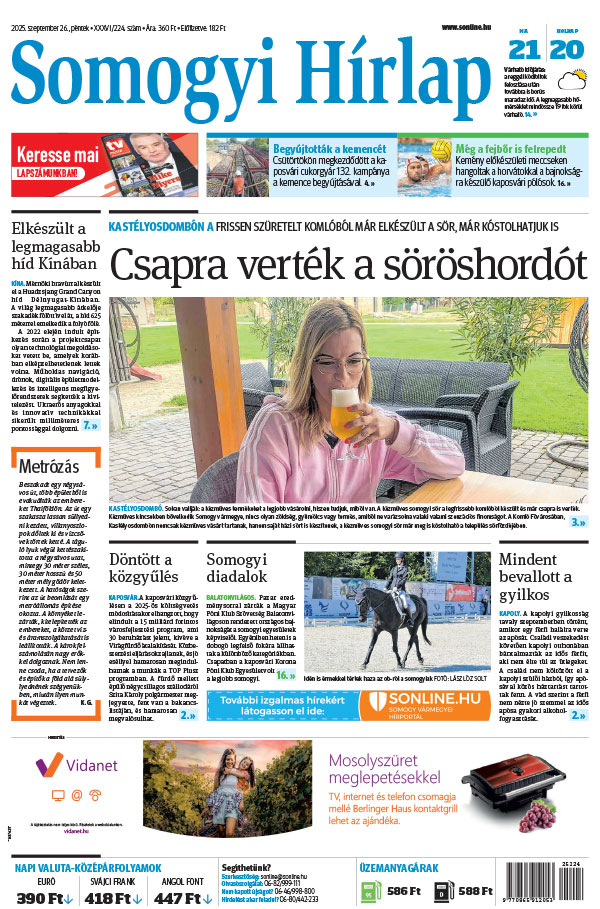 Lapszám: 2025.09.26. + MELLÉKLET