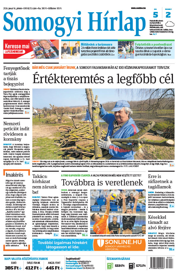 Lapszám: 2026. 01. 16. + MELLÉKLET