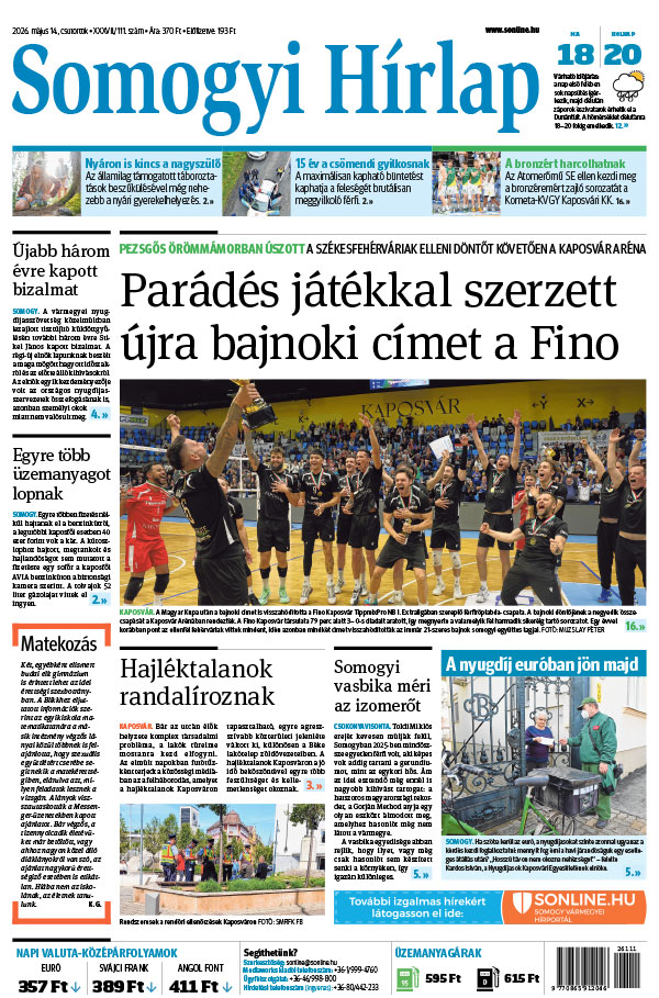 Lapszám: 2026. 05. 14.