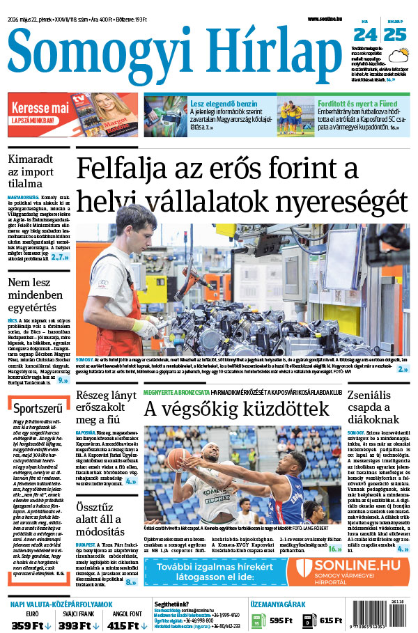 Lapszám: 2026. 05. 22. + MELLÉKLET