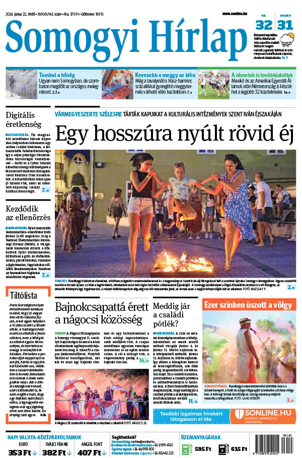 Lapszám: 2026. 06. 22.