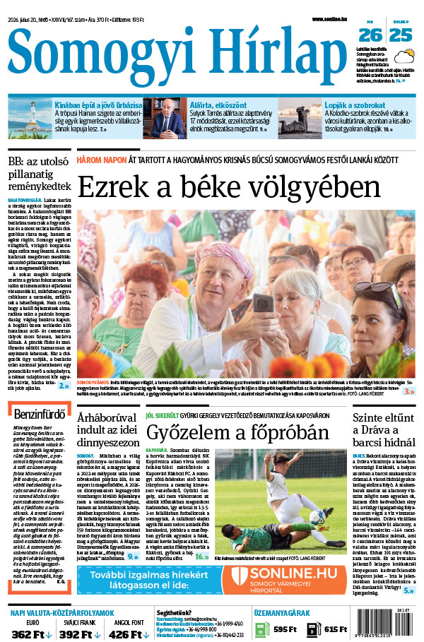 Lapszám: 2026. 07. 20.